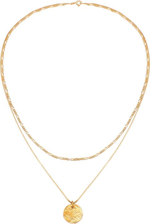 Immagine prodotto Elli 2-lagige Kette mit Plättchen-Anhänger (Argento, 40 cm)