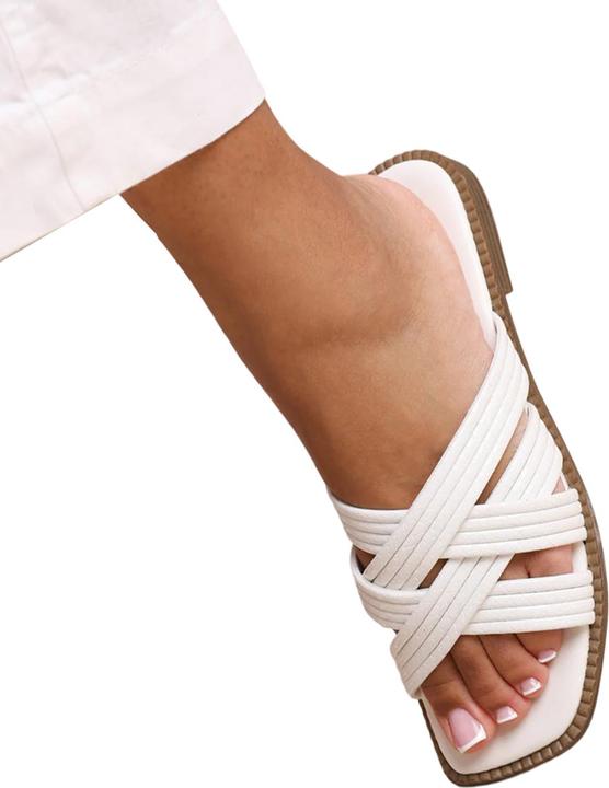 Actual product image Where's That From Womens/Ladies Crete Multi Crossover Strap Sliders (41)