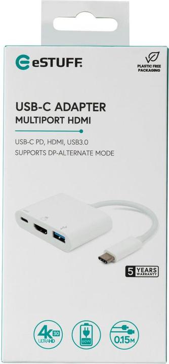 Produktbild eSTUFF USB-C AV Multiport Adapter (USB-C, 3 Ports)