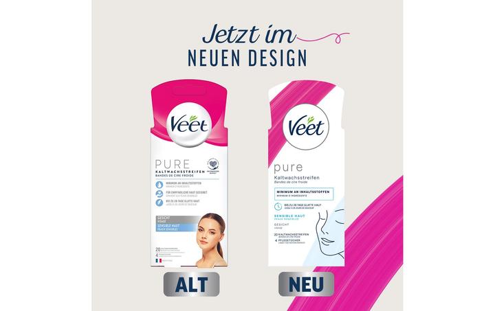 Immagine prodotto Veet La cera fredda spoglia la pelle sensibile del viso (20 x, 29 g)