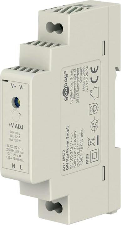 Goobay Hutschienen-Netzteil DIN-Rail 12 V, 1,25 A, 15 W