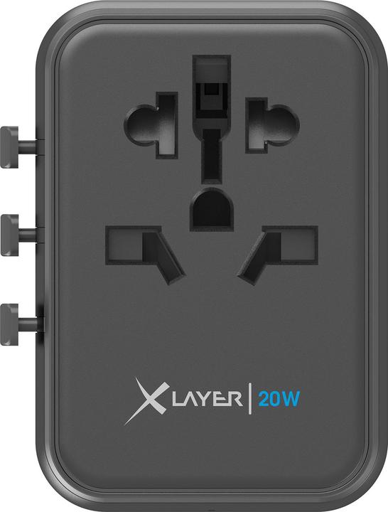 Produktbild Xlayer Reisestecker weltweit (20W) schwarz