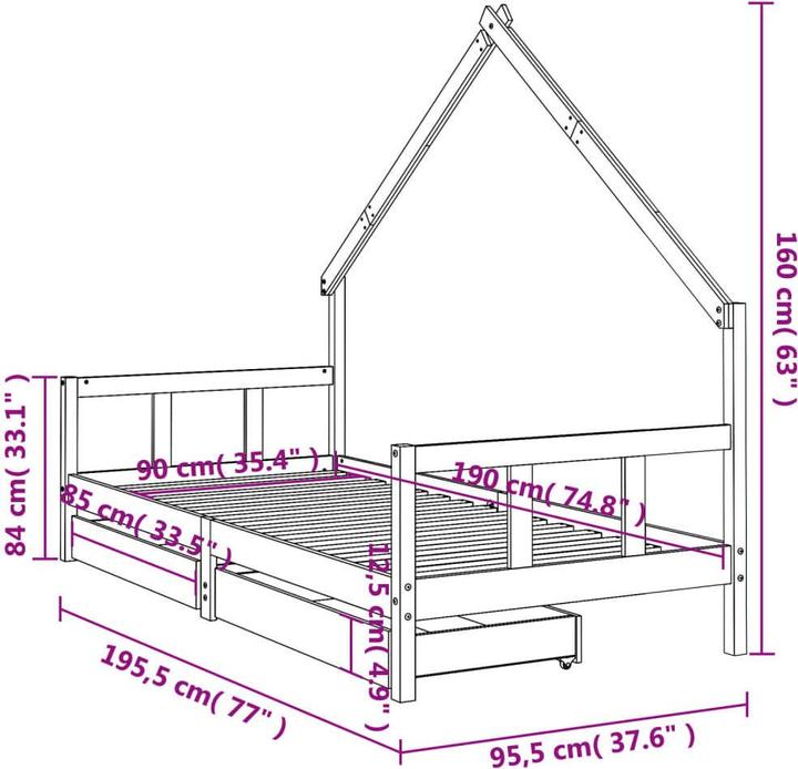 Produktbild VidaXL Salomon (90 x 190 cm)
