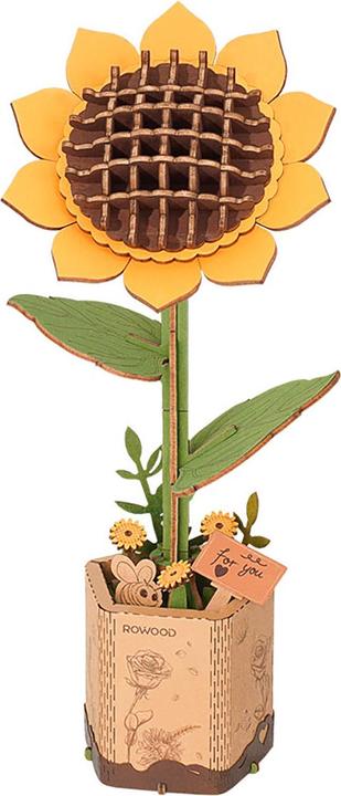 Actual product image Robotime Sunflower - Wooden construction kit flower