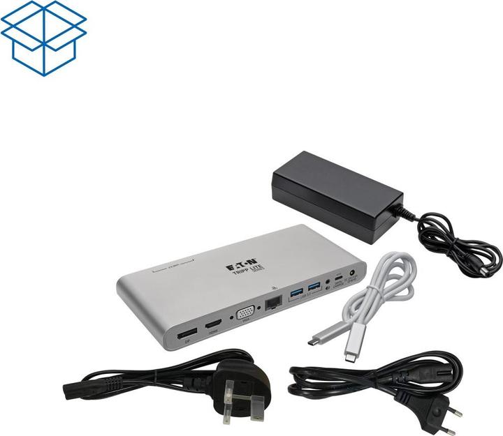 Image du produit Eaton Station d'accueil USB-C triple affichage - 4K HDMI/DisplayPort VGA USB 3.2 Gen 1 Hub USB-A/USB-C Gb (USB-C, 5 Ports)
