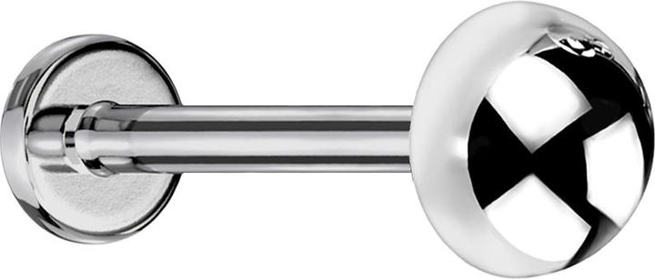 Actual product image Star Piercing Micro Threadless Labret silber mit Kuppel (without brass, Titanium G23)