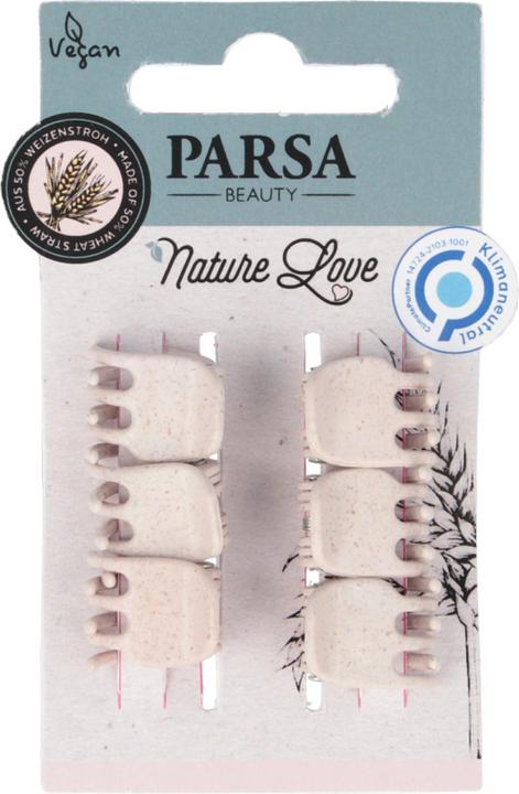 Produktbild Parsa Beauty PARSA Nature Love Haarklammer, rosa Klein, 6 Stk., aus Weizenstroh (6 Stk.)