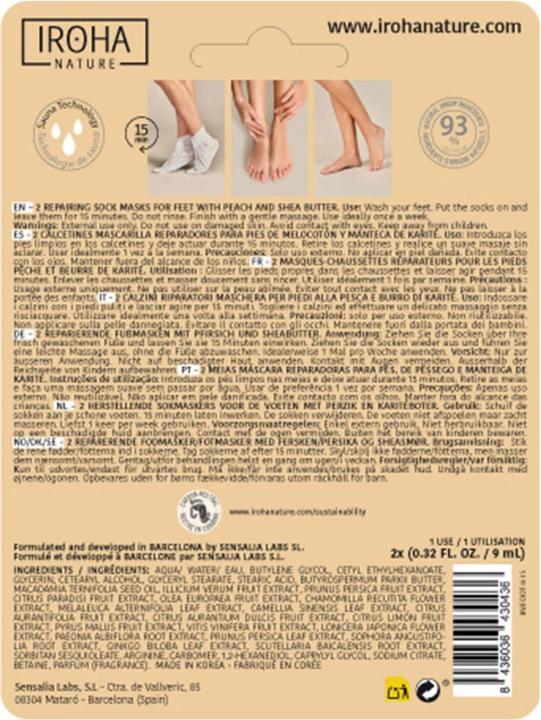 Produktbild Iroha Nature Nature - Foot Mask Socks Repair Peach (Fussmaske, 9 ml)