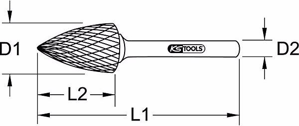 Actual product image KS Tools HM pointed burr shape G