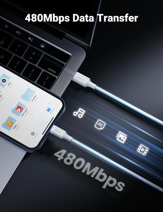 Image du produit Ugreen Lightning USB-C PD Fast Charge MFi (0.50 m, USB 2.0, 18 W)