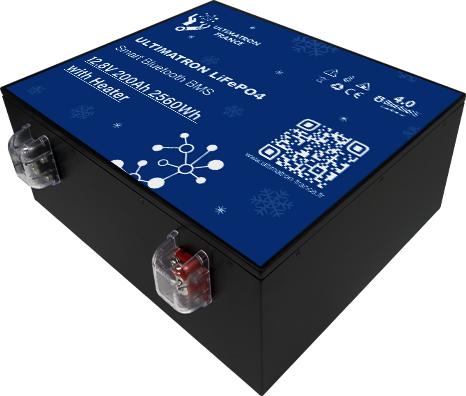 Immagine prodotto Ultimatron Batteria sottosella POLAR LiFePO4 ULM-12V-200Ah (riscaldatore) (12 V, 200 Ah)
