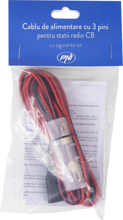 Image du produit PNI Câble d'alimentation à 3 broches avec fusible 5A pour les radios CB, longueur 200 cm (2 m)