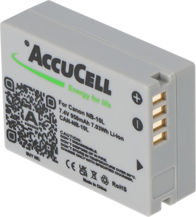 Actual product image AccuCell Battery Canon NB-10L, PowerShot SX40 HS