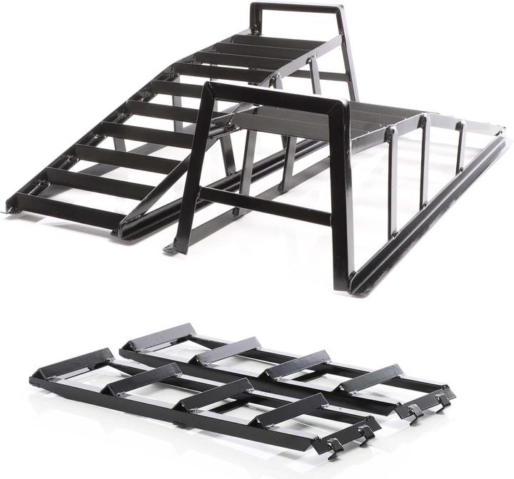 Produktbild Wiltec Set 2x Auffahrrampe 2t/Paar Auffahrschiene Verladerampe + Verlängerung