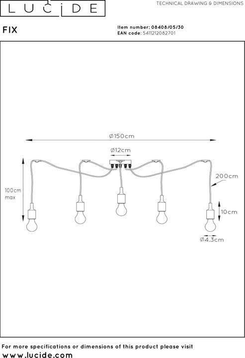 Produktbild Lucide Fix Multiple (E27, 500 lm)