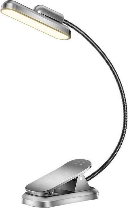 Glocusent Lampada senza fili Luce rotante per libri, USB-C 1000mAh (Grigio)