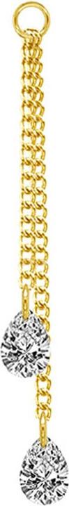 Immagine prodotto Star Piercing Anhänger vergoldet zwei Ketten mit Anhänger Tropfen Kristall silber (senza ottone, Acciaio chirurgico 316L)