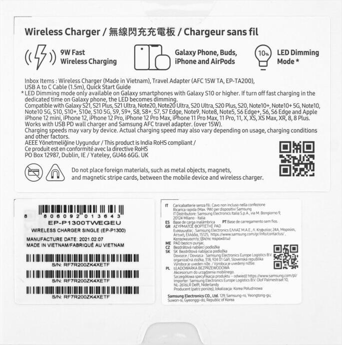 Image du produit Samsung Bloc chargeur sans fil (9 W)