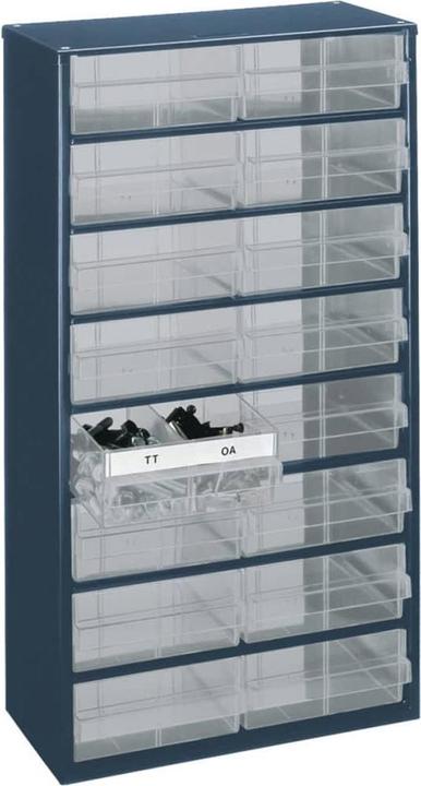 Produktbild Raaco Kleinteilemagazin B.306xT.150xH.552mm Stahlblech dkl.-blau/transp./Schubl.a.PP (30.60 cm, 55.20 cm)