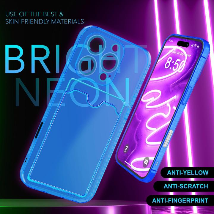 Actual product image Nalia Clear transparent neon silicone cover card holder (Apple iPhone 16 Pro)