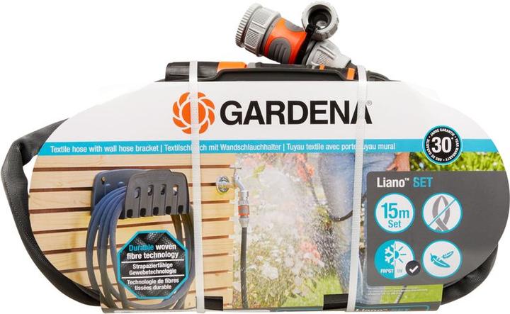 Actual product image Gardena Textile hose Liano 15m with wall hose holder -Action (15 m, 13 mm)