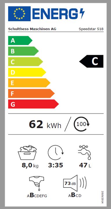 Energie-Label Schulthess speedSTAR 518 artLine (8 kg, Rechts)