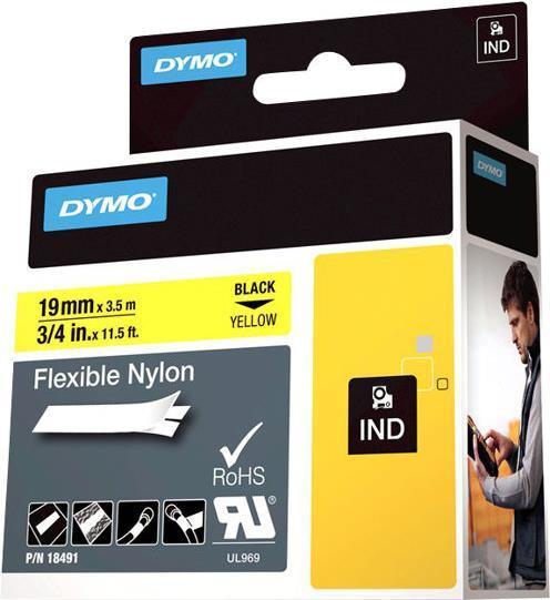 Actual product image Dymo Writing Tape (18491) Black Yellow (S0718090) (1.90 cm, Yellow)