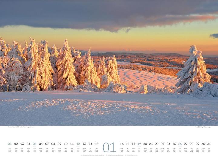 Produktbild Deutschland - Zauberhafte Landschaften Kalender 2025 (54 x 42 cm, Harter Einband, Deutsch, Englisch, Französisch)