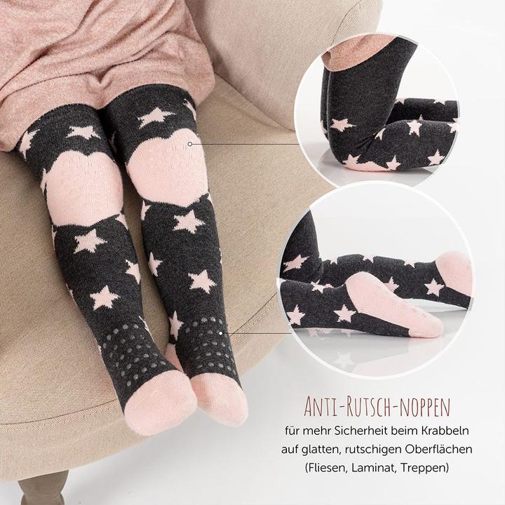 Image du produit La Loona LaLoona Collants pour bébé Collants à enfiler - Étoiles Rose - (74/80)
