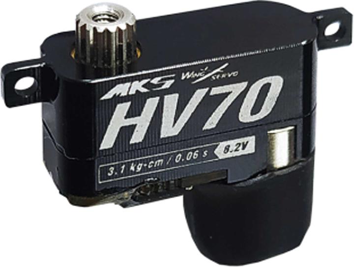 Produktbild Mks hv70 digital servo 7mm breit, 5,4g ideal für f3k, f5k, f5j o.ä. wing servo