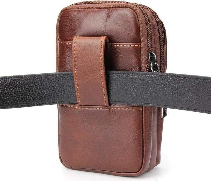 Image du produit Cover-Discount Universel - Sacoche ceinture double zip marron
