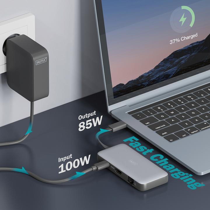 Produktbild Digitus USB-C Travel Docking Station, 7-Port (USB-C, 7 Ports)