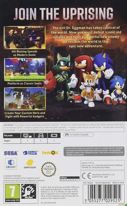 Actual product image Sega Sonic Forces (Switch, DE)