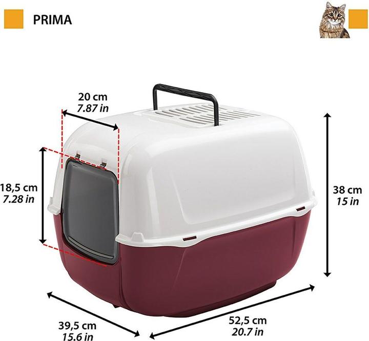 Image du produit Ferplast Caisse chats fermée Prima Black (Bac à litière ouvert)