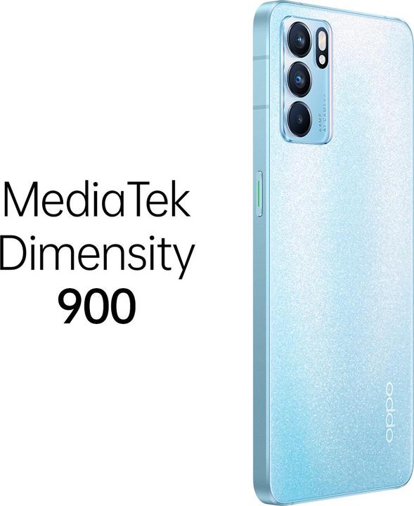 Immagine prodotto OPPO Reno6 (128 GB, Arctic Blue, 6.43", Doppia SIM, 64 Mpx, 5G)