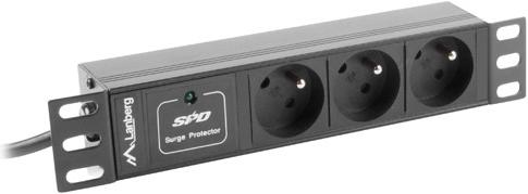 Lanberg PDU-03E-0200-BK Stromverteilereinheit (PDU) 3 AC-Ausgänge 1U