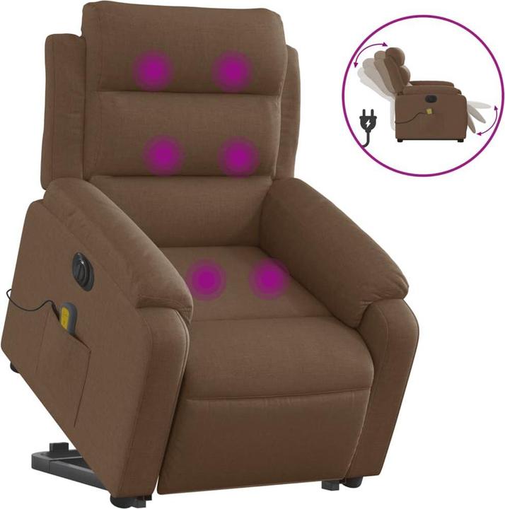 Image du produit VidaXL Fauteuil de massage électrique avec releveur Tissu