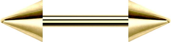 Star Piercing Barbell vergoldet mit zwei Cones (ohne Messing, Titan G23)
