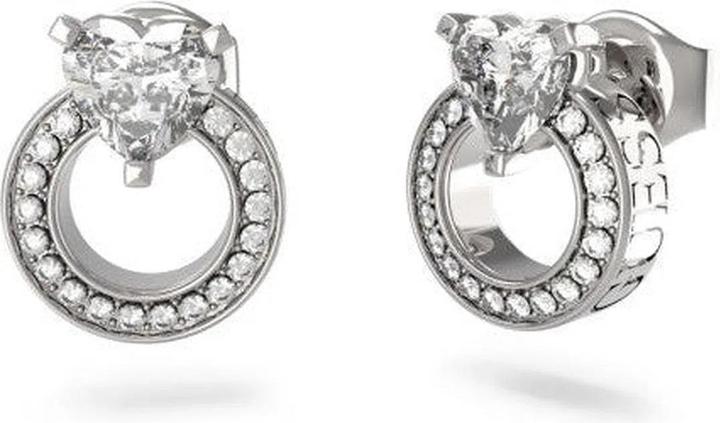 Immagine prodotto Guess Orecchini a cerchio con cristalli a cuore da 10 mm. (Acciaio inossidabile, Zirconia)