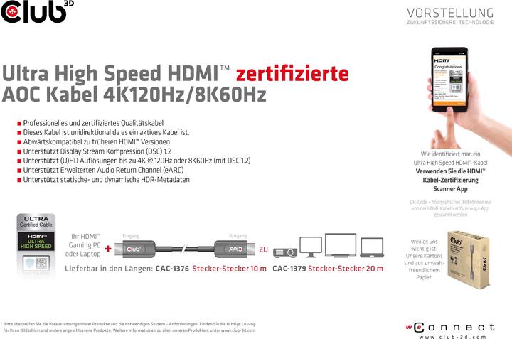 Produktbild Club 3D HDMI (Typ A) — HDMI (Typ A) (10 m, HDMI)