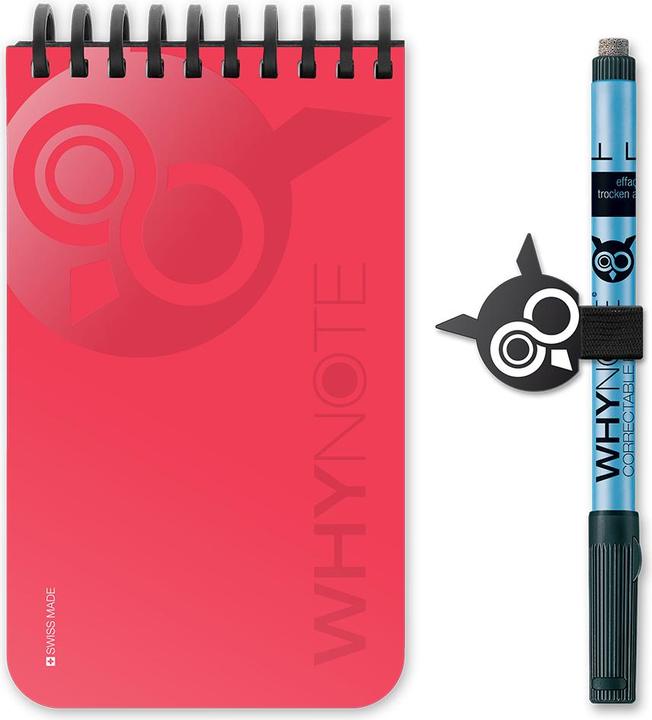 Image du produit Whynote Bloc-note effaçable rouge de poche - (9 x 15 cm)