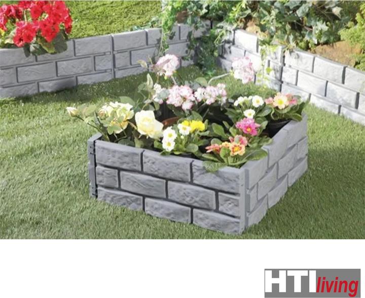 Produktbild HTI-Living Beeteinfassung Steinmauer Grau (180 cm)