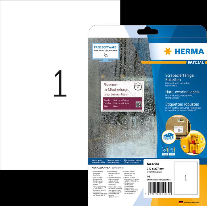 Produktbild HERMA Wetterfeste Etiketten A4