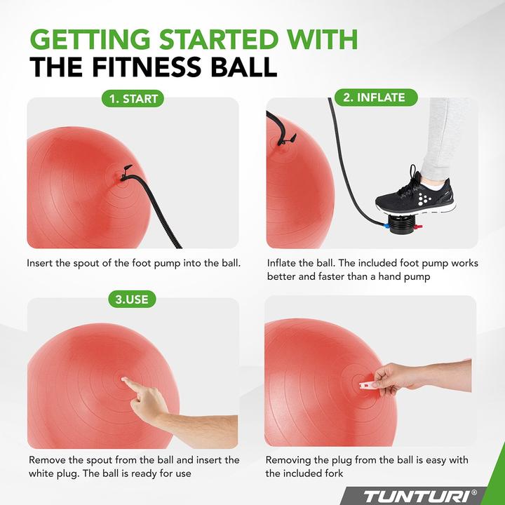 Image du produit Tunturi Gym Ball - Fitnessball reissfest ABS 65 cm Orange (65 cm)