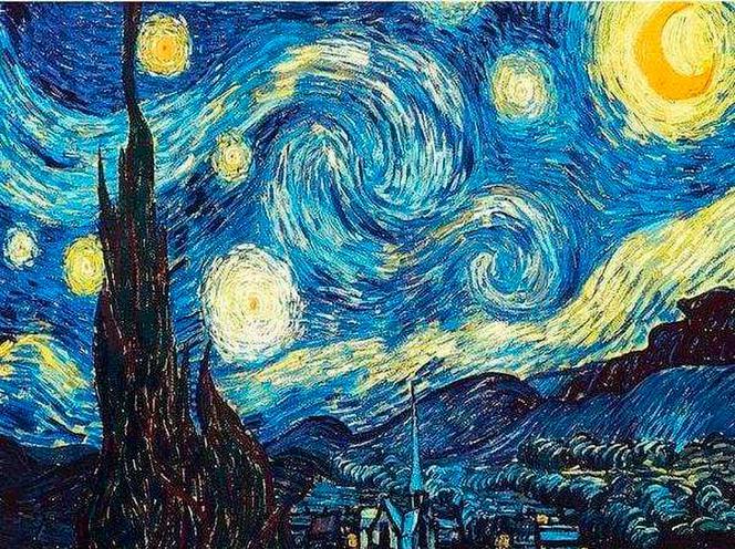 Actual product image Figured'Art Painting by Numbers "Van Gogh - Starry Night" 40 x 50 cm, on stretcher frame