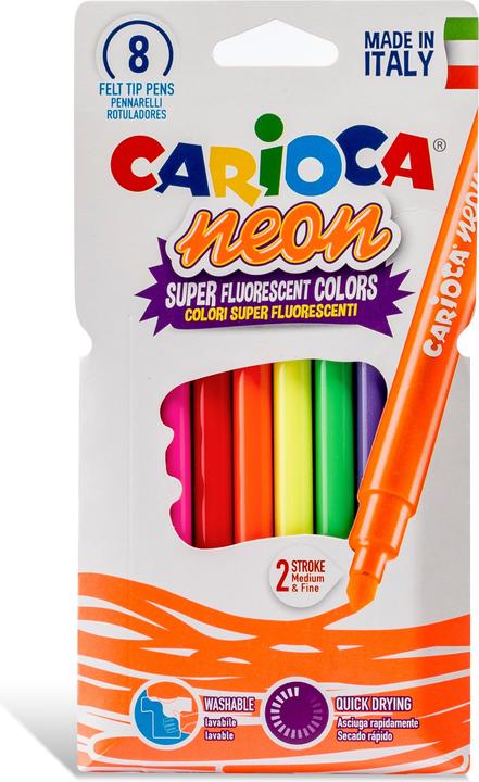 Actual product image Carioca Neon fibre-tip pens (Neon colours, 8 x)