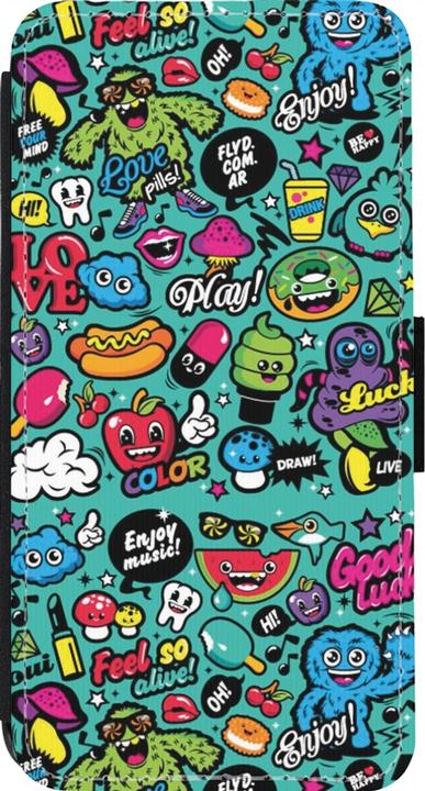 Actual product image PhoneLook Wallet cover black cartoons old school (Apple iPhone 13 Pro)
