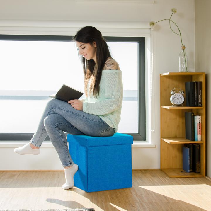 Actual product image Relaxdays Folding Storage Ottoman