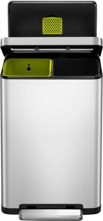 Produktbild EKO Mülltrennsystem X-Cube Tretmülleimer Edelstahl 2 x 20 L aus gebürstetem Edelstahl mit extra bre (40 l)