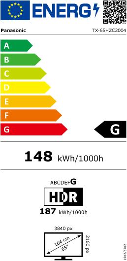 Energie-Label Panasonic TX-65HZC2004 (65", OLED, 4K, 2020)